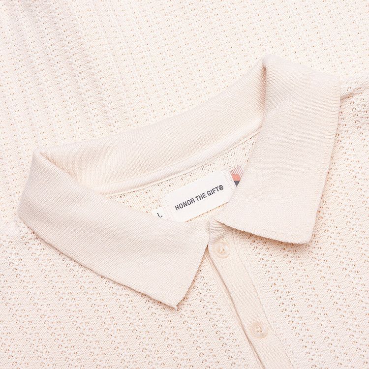 Honor The Gift Long Sleeve Knit Polo 'Bone' — foto 4