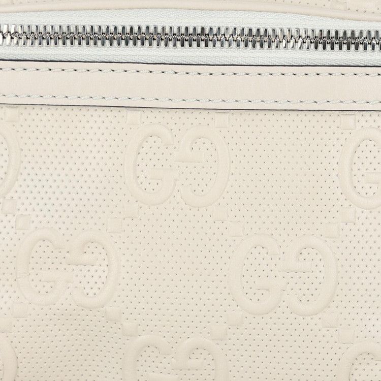 Gucci Gg Embossed Belt Bag White