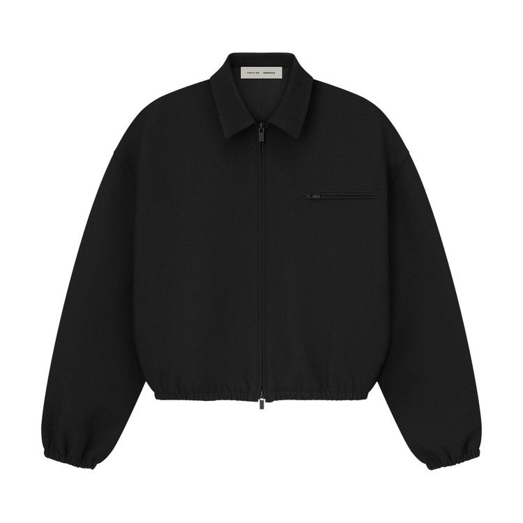 Fear Of God Essentials Bonded Canvas Jacket 'jet Black'