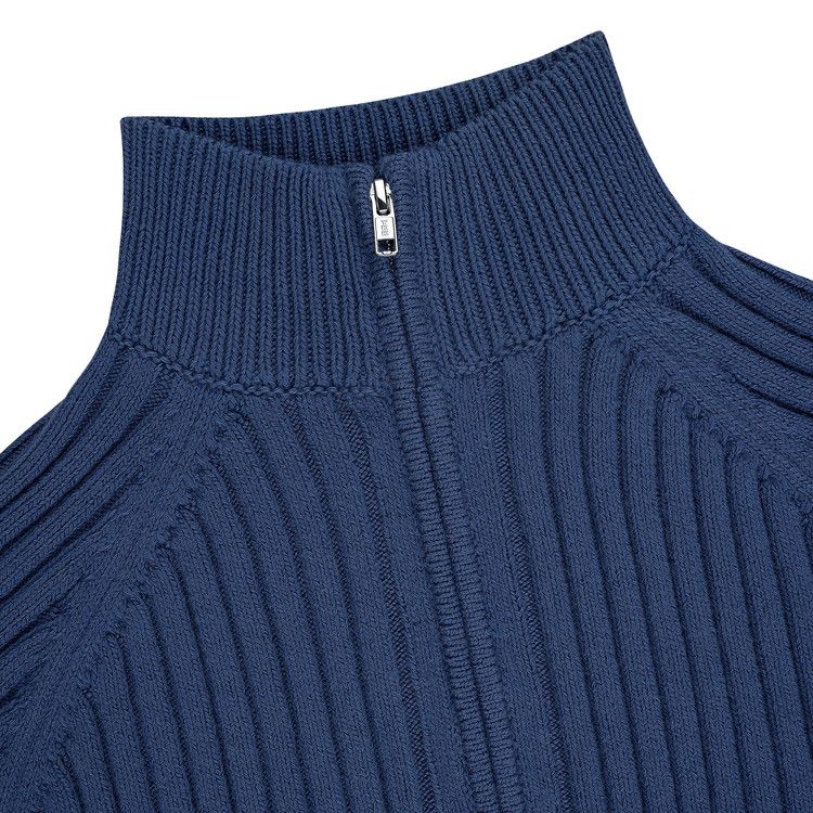 Aimé Leon Dore Drop Needle Full-Zip Sweater Slate Blue