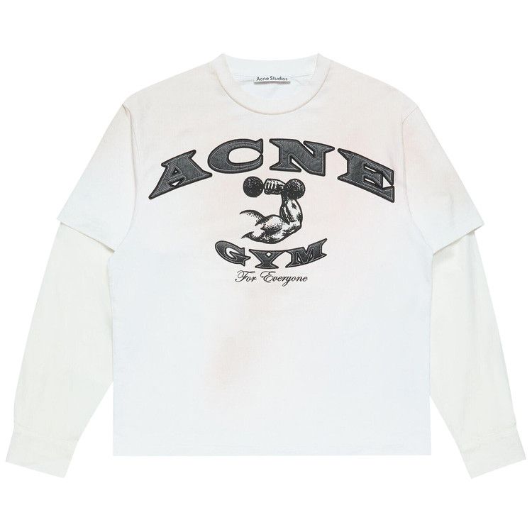 Buy Acne Studios Layered Long-Sleeve Logo T-Shirt 'Dusty White
