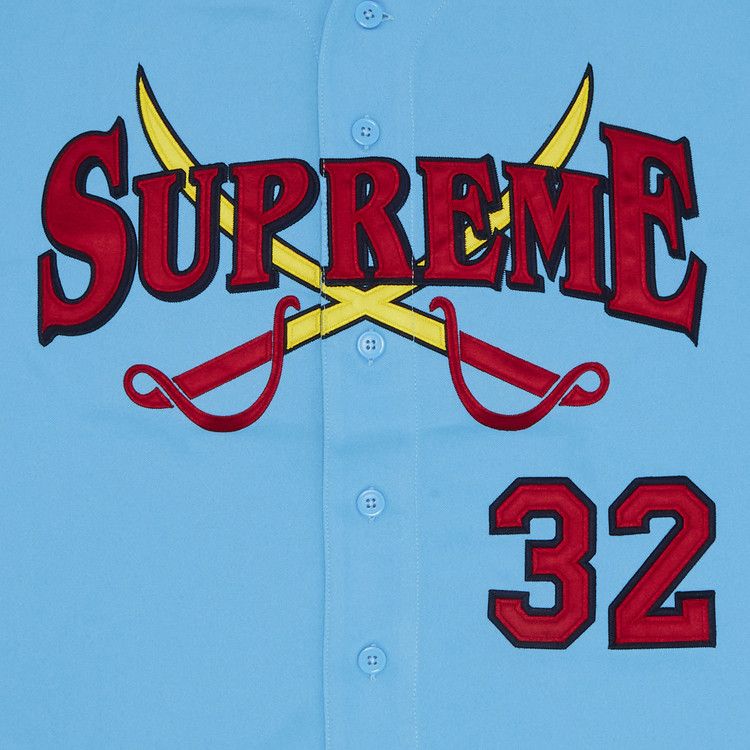 Buy Supreme Swords Baseball Jersey 'Blue' - FW25KN12 BLUE | GOAT