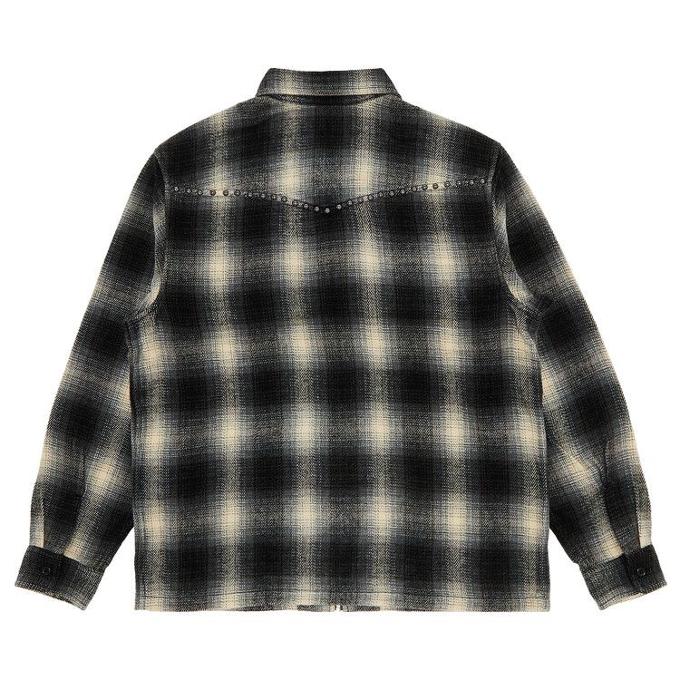 トップス Supreme Studded Plaid Zip Up Shirt M Buy Supreme Studded Shadow Plaid Zip Up Shirt 'Black