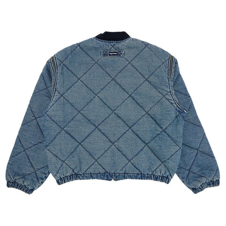 Buy Supreme Zip-Off Sleeve Quilted Bomber Jacket 'Denim