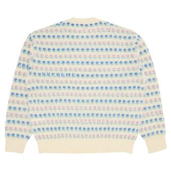 Buy Supreme Flowers Metallic Sweater 'Ivory' - FW25SK10 IVORY | GOAT