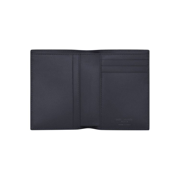 Saint Laurent Paris Credit Card Wallet In Smooth Leather Midnight