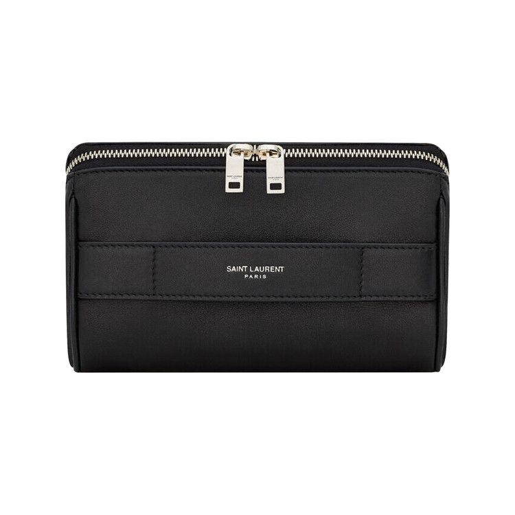 Saint Laurent Paris Small Vanity Case In Smooth Leather 'nero'