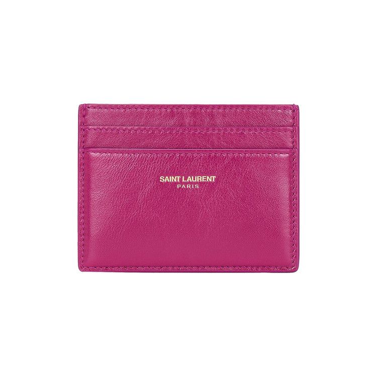 Saint Laurent Credit Card Case 'deep Magenta'