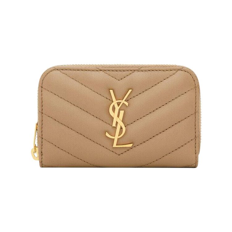 Saint Laurent Cassandre Change Purse In Lambskin 'natural Tan'