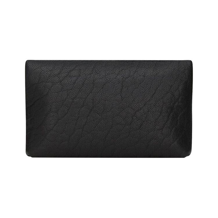 Saint Laurent Cassandre Envelope Key Case In Grained Leather Nero