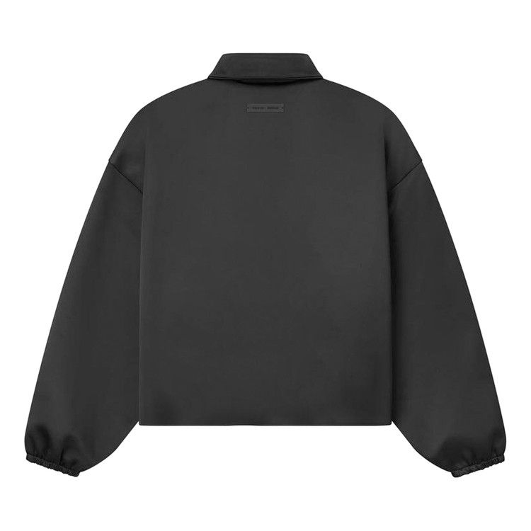 Fear Of God Essentials Bonded Satin Zip-Up Bomber Jacket 'jet Black'