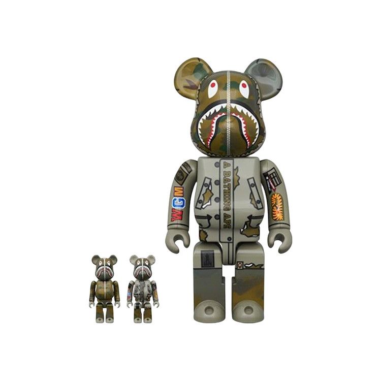 Buy BAPE x BE@RBRICK x Alpha Industries Camo Shark 100% & 400% Set