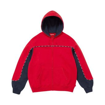 Buy Supreme Piping Zip Up Hooded Sweatshirt 'Red' - FW25SW35 RED