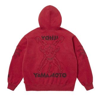 Buy Supreme x Y's Zip Up Hooded Sweatshirt 'Washed Red' - FW25SW18