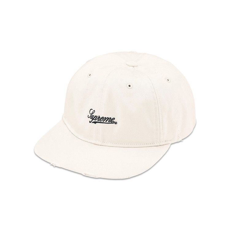 Buy Supreme Distressed Script 6-Panel 'Stone' - FW25H9 STONE