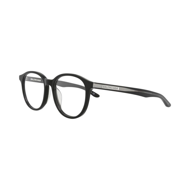 Balenciaga Round-Frame Acetate Optical Frames Black Transparent