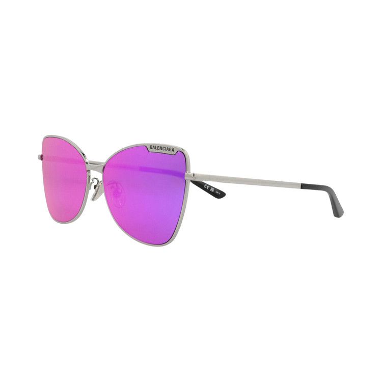 Balenciaga Cat Eye-Frame Metal Sunglasses Ruthenium Violet