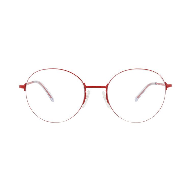 Balenciaga Round-Frame Metal Optical Frames Red Transparent