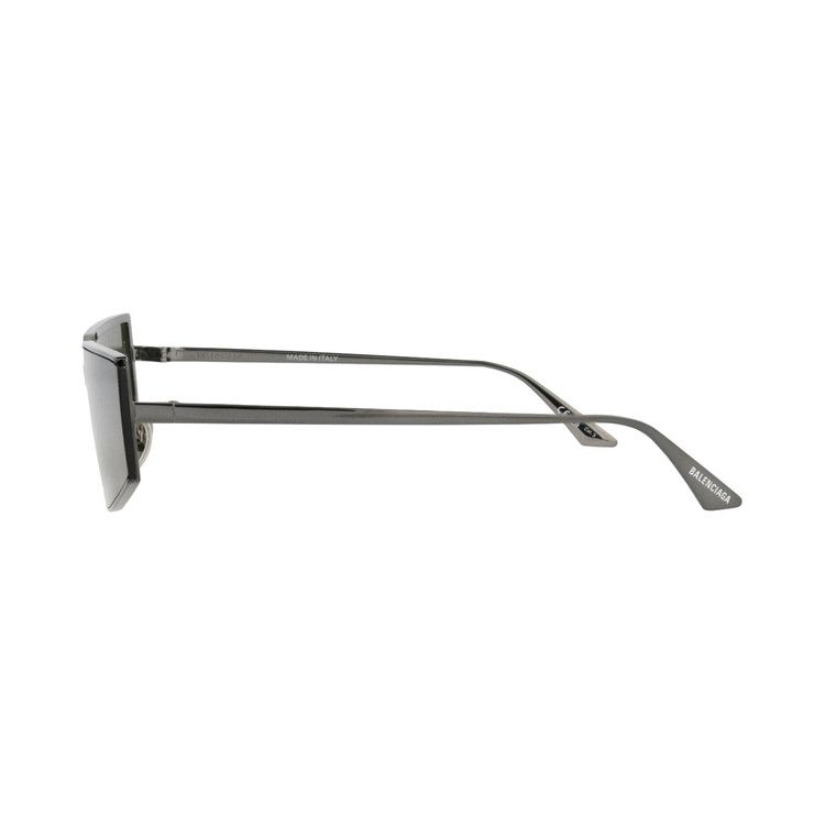 Balenciaga Square-Frame Metal Sunglasses Ruthenium Green