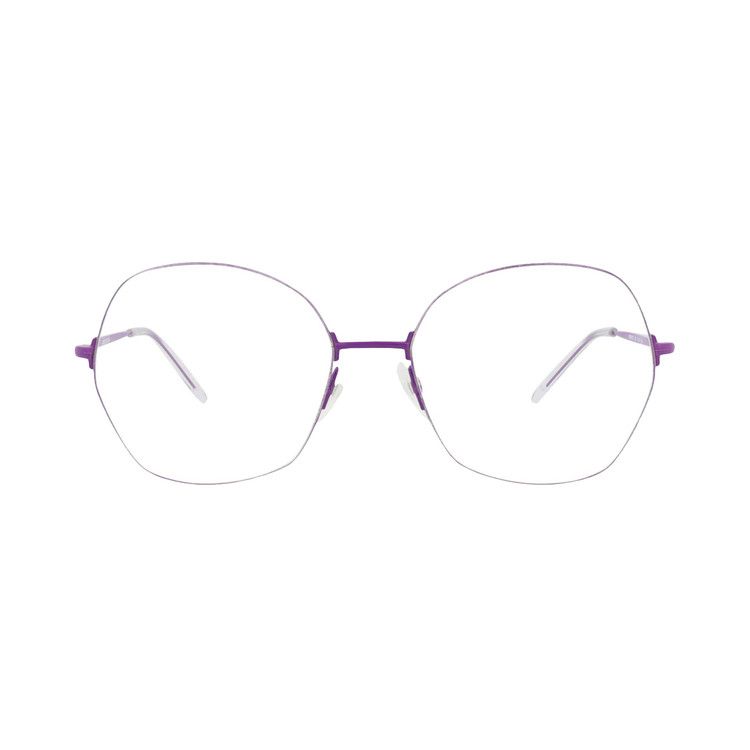 Balenciaga Round-Frame Metal Optical Frames Violet Transparent