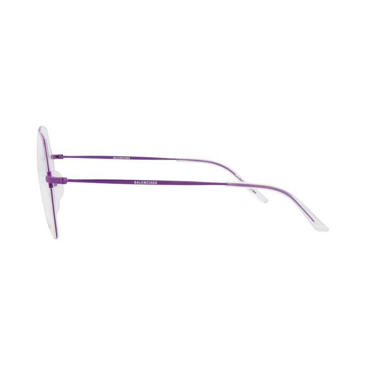 Balenciaga Round-Frame Metal Optical Frames Violet Transparent