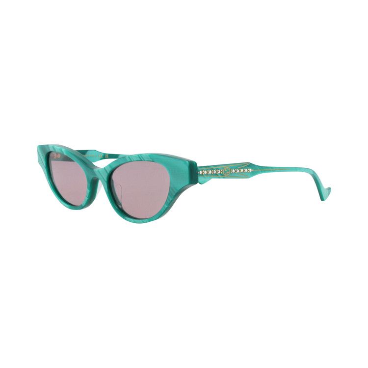 Gucci Cat Eye-Frame Recycled Acetate Sunglasses Green Violet