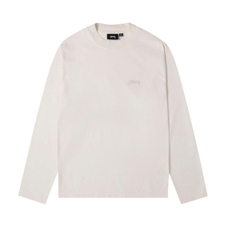 Stussy Dyed Long-Sleeve Mock Neck T-Shirt White