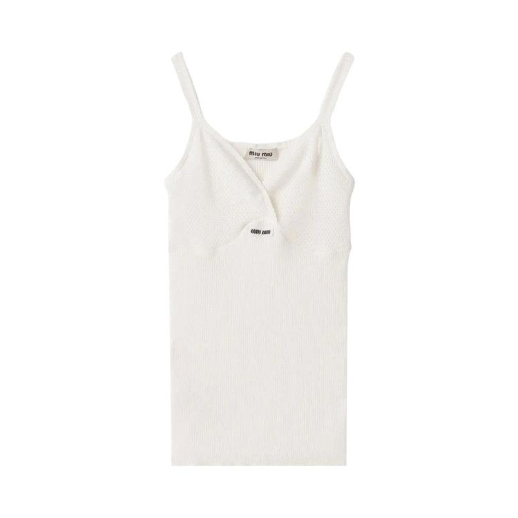 Buy Miu Miu Cotton Knit Tank Top 'White' - MMV306 18IL F0009 S OOO
