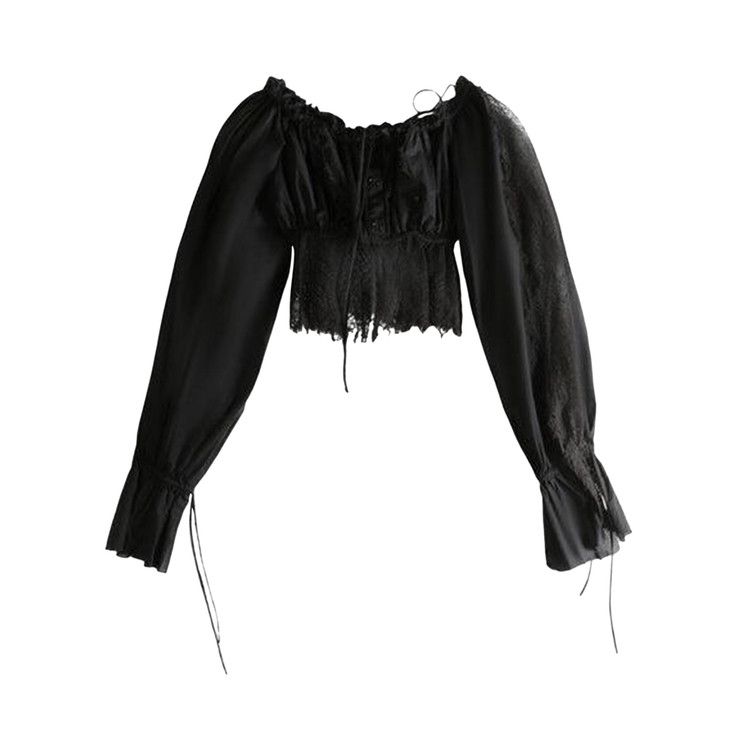 Buy Ann Demeulemeester Jorunn Crop Top 'Black' - 2502 W TO21 FA026