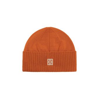 Buy Givenchy Ribbed Embroidered Logo Beanie 'Ivory Orange
