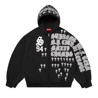 Buy Supreme League Champs Zip Up Hooded Sweatshirt 'Black