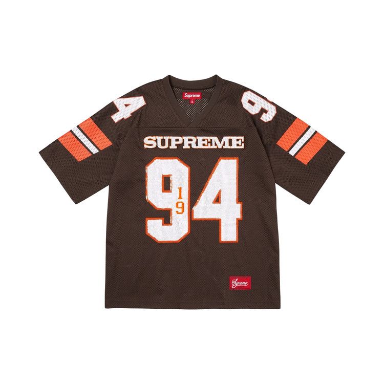 Buy Supreme Sequin Football Jersey 'Brown' - FW25KN22 BROWN