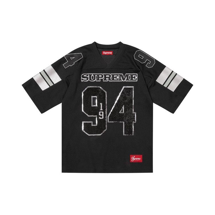Buy Supreme Sequin Football Jersey 'Black' - FW25KN22 BLACK | GOAT