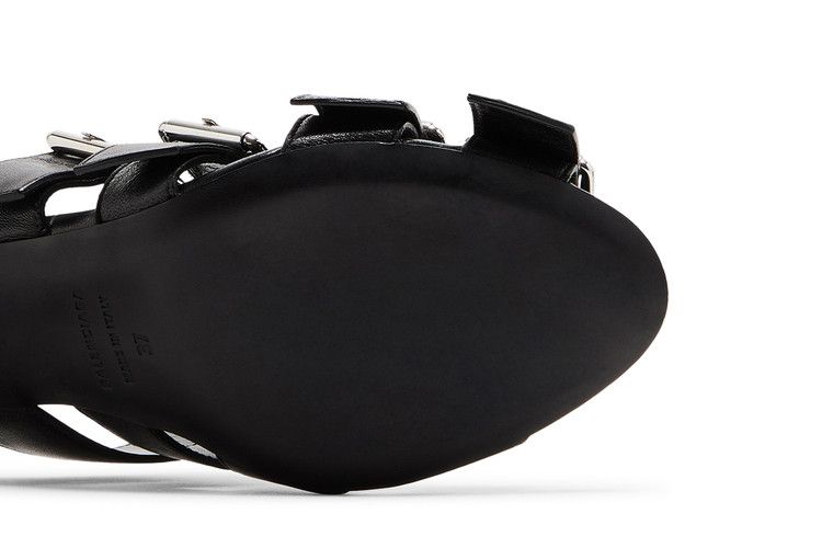 Balenciaga Wmns Buckle Strap Sandal 'Black Silver'