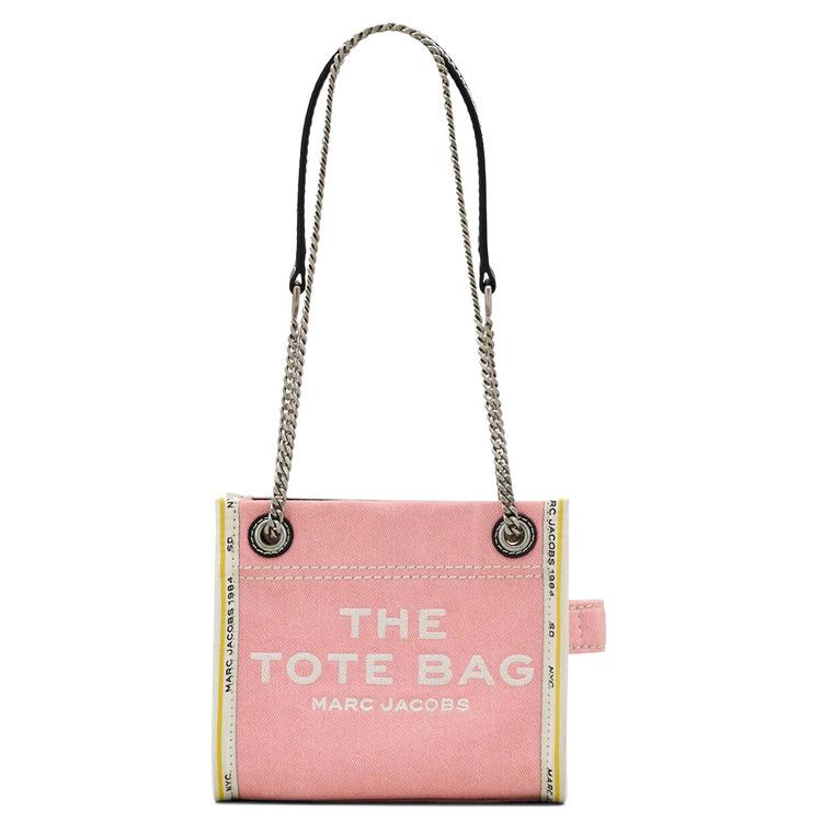 Marc Jacobs The Crossbody Denim Chain Tote Bag Ribbon Pin