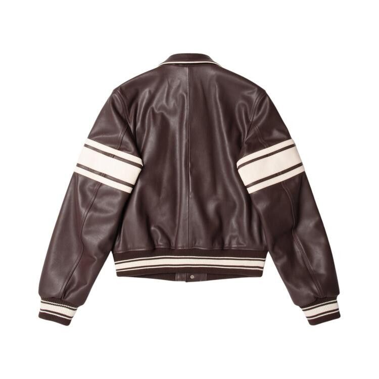 Buy Stussy x Wales Bonner Leather Varsity 'Brown' - 315518 BROW | GOAT