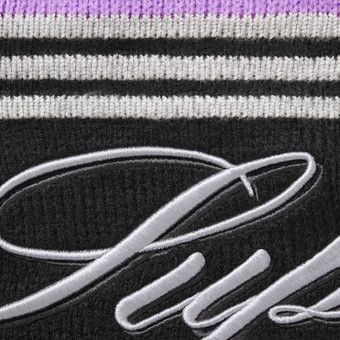 Buy Supreme Script Stripe Half Zip Sweater 'Purple' - FW25SK42