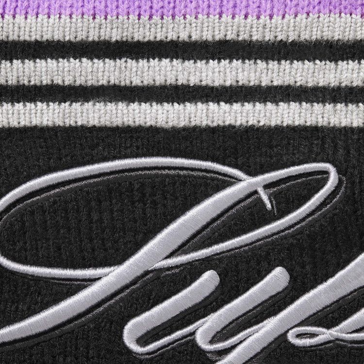 Buy Supreme Script Stripe Half Zip Sweater 'Purple' - FW25SK42