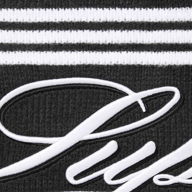 Buy Supreme Script Stripe Half Zip Sweater 'Black' - FW25SK42