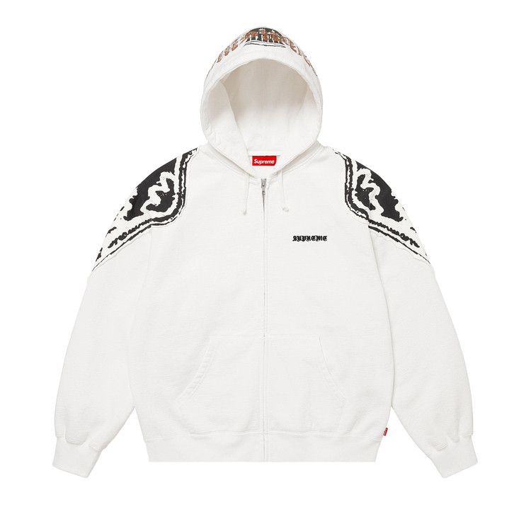 Buy Supreme Wings Zip Up Hooded Sweatshirt 'White' - FW25SW71