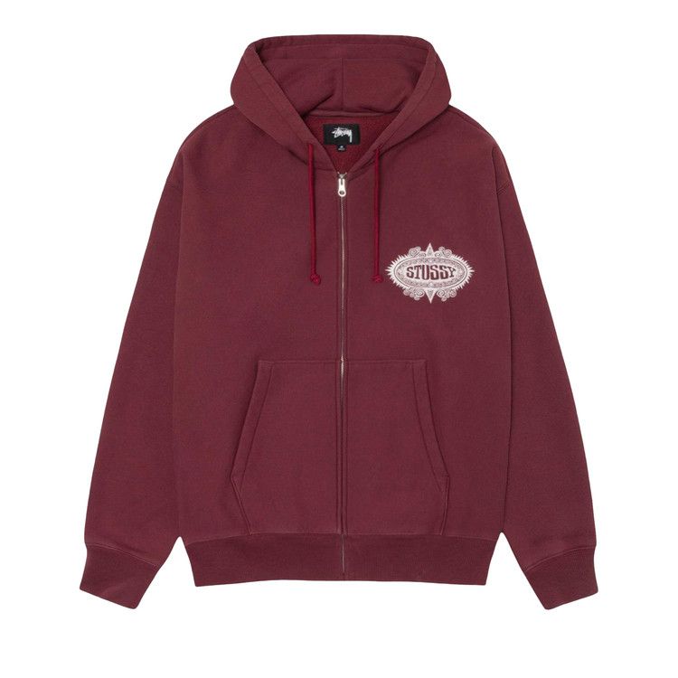 Stussy Mantra Zip Hoodie Burgundy
