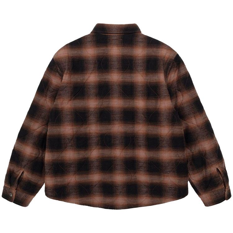 Stussy Quilted Plaid Shirt Jacket Brown