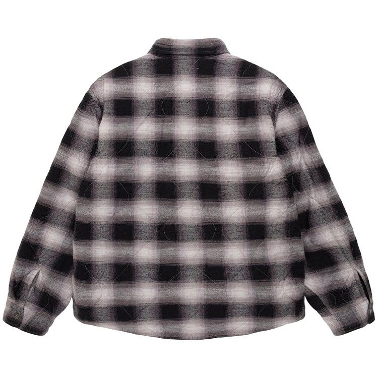 Stussy Quilted Plaid Shirt Jacket 'grey'