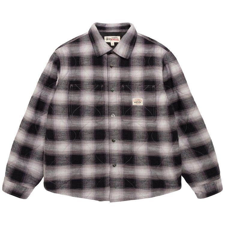Stussy Quilted Plaid Shirt Jacket 'grey'