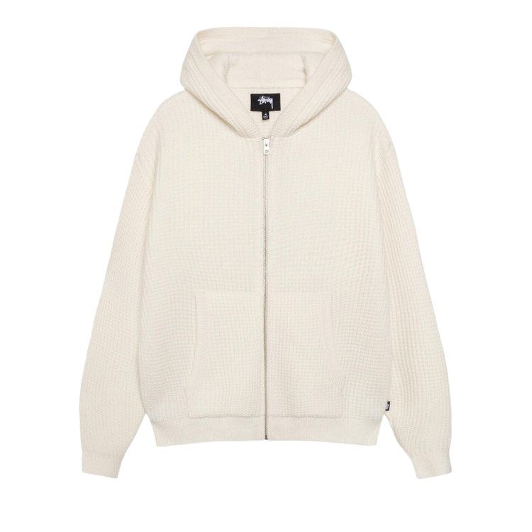Stussy Waffle Cashmere Zip Hoodie Ivory