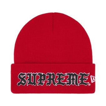 帽子 Supreme Old English Printed Beanie Red Supreme Old English Printed Beanie (SS25) - $40