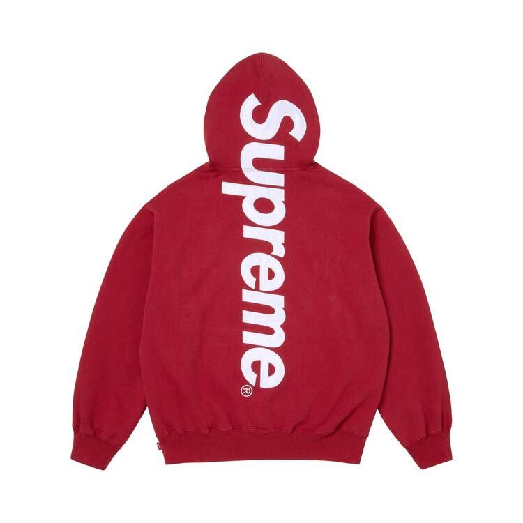 Supreme Satin Appliqué Hooded Sweatshirt 'dark Red'