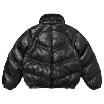 新品 Supreme Schott Down Puffer Jacket S Buy Supreme x Schott Chevron Leather Down Puffer Jacket 'Black