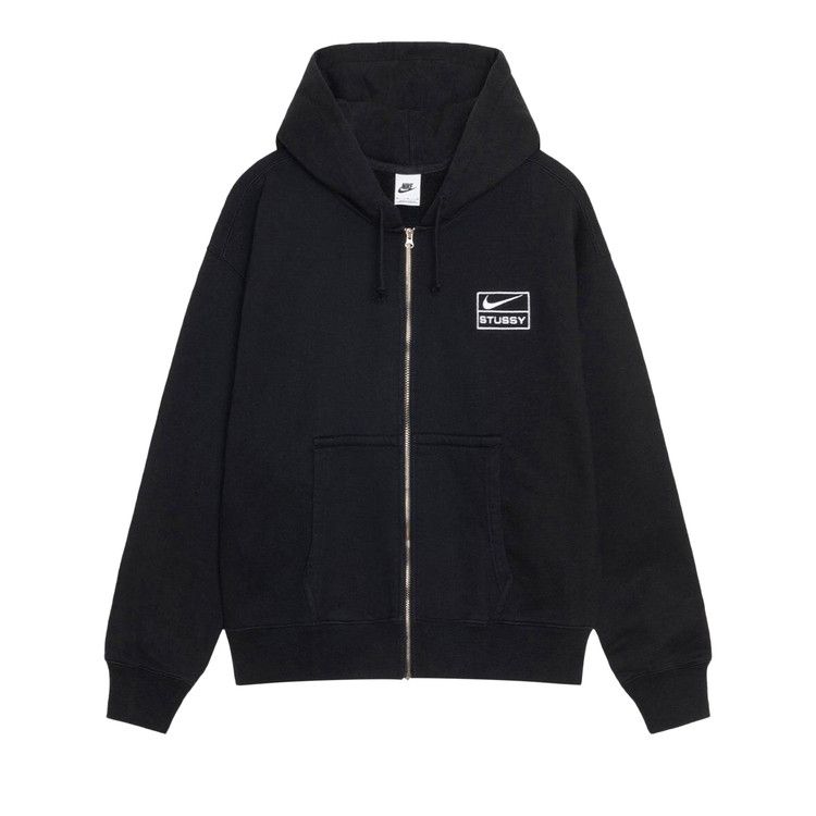 Stussy x Nike Stone Washed Fleece Zip Hoodie (FW25) Black