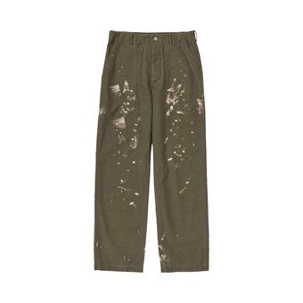 Buy Auralee Washed Baggy Satin Bleached Baker Pants 'Khaki Brown